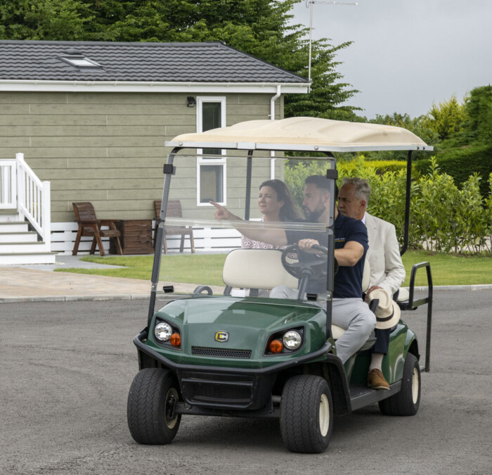 Todd in buggy with client Square