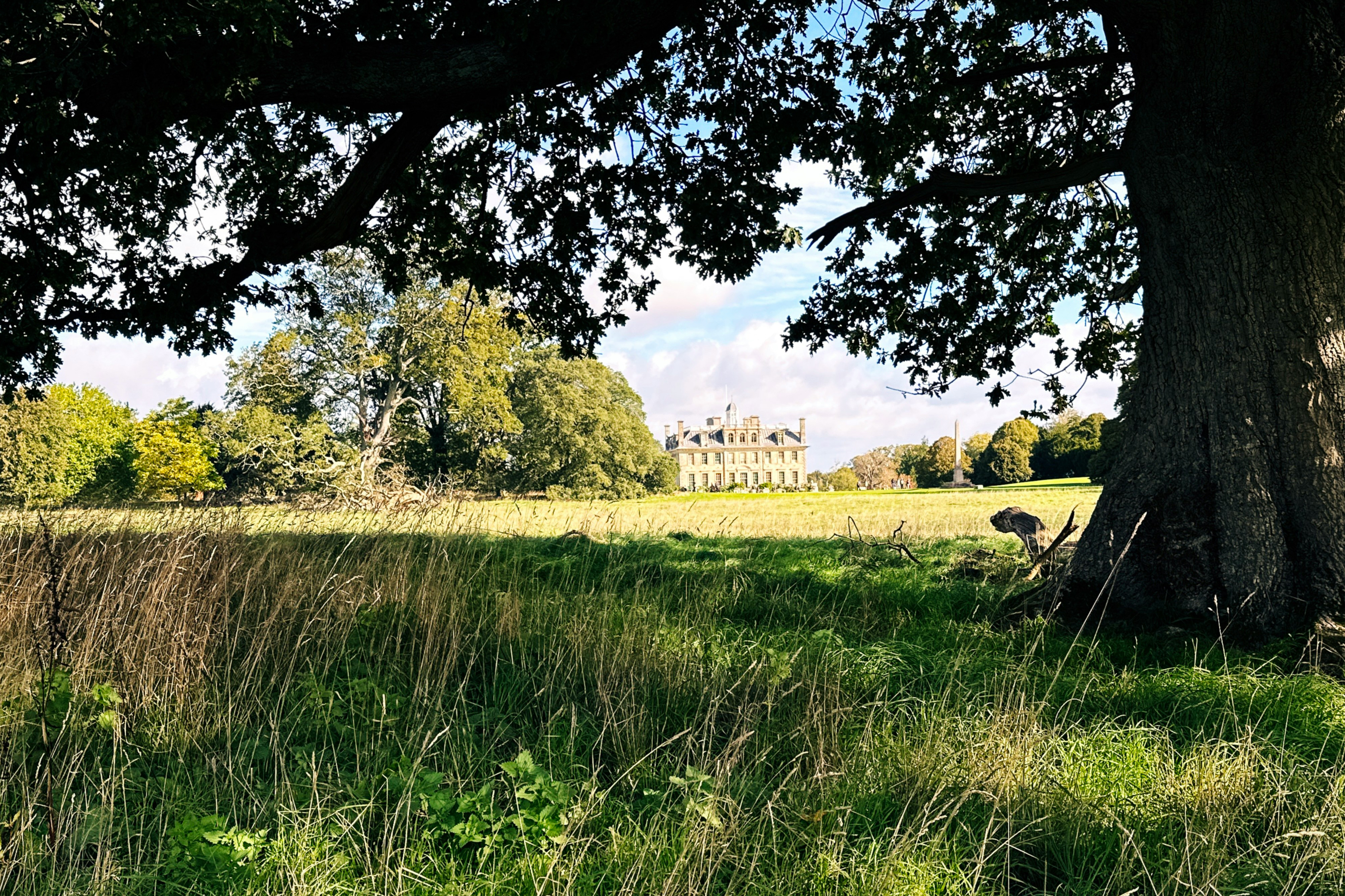 Kingston Lacy stately home across the fields