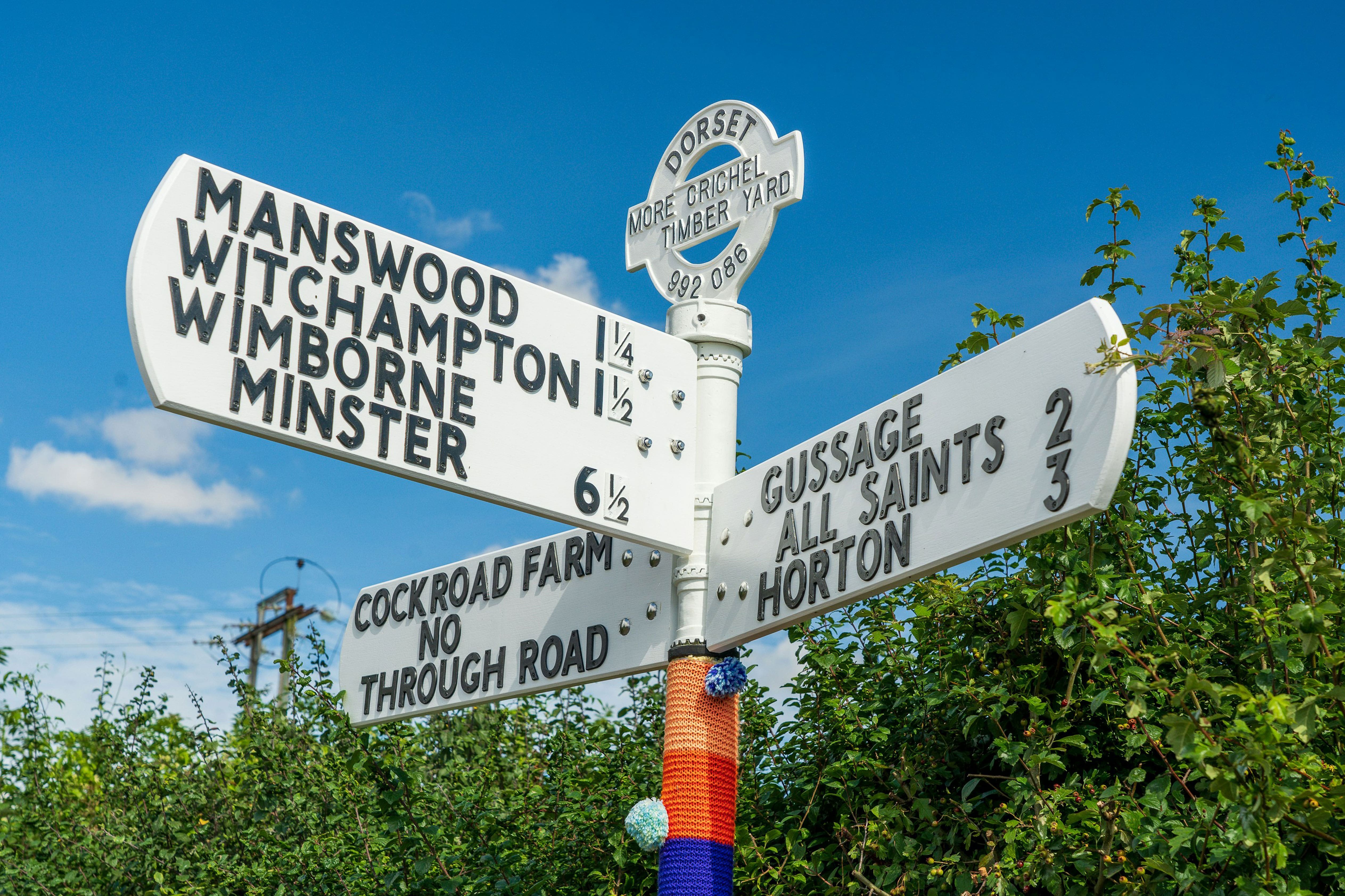 Wimborne Minster Road Sign